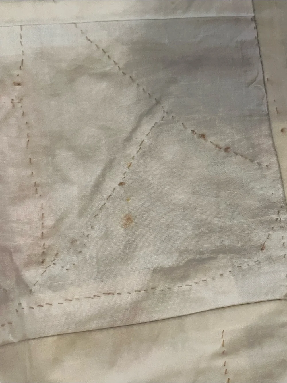 VTG Handmade Hand Pieced Stitched Scrap Crazy 72 x 88 Quilt Top Farmhouse